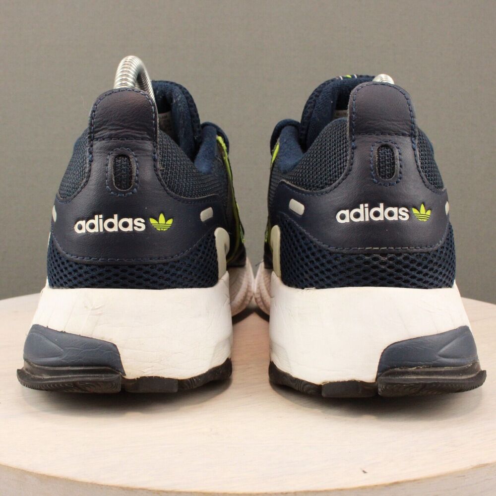 Adidas EQT Gazelle Sneakers Mens 8.5 Navy Neon Yellow Running Shoes - Picture 7 of 11